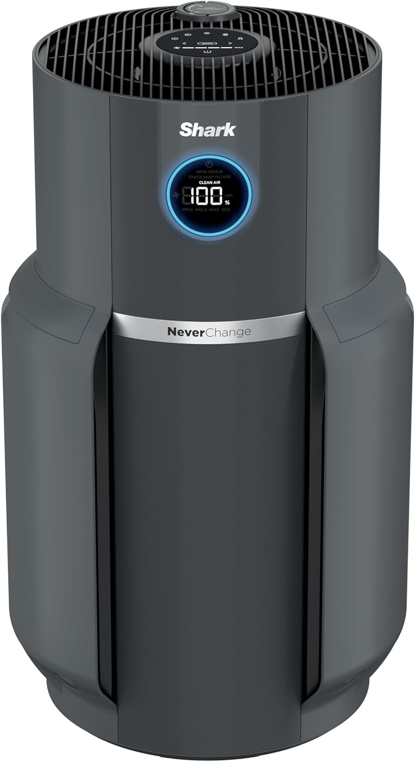Home purifier with NeverChange HEPA air filter for multi-room powerful purification, filters smoke and captures 99.98% of particles and dust