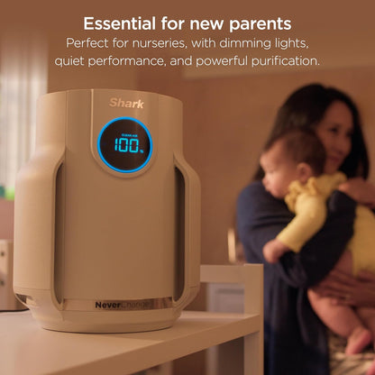 Home purifier with NeverChange HEPA air filter for multi-room powerful purification, filters smoke and captures 99.98% of particles and dust