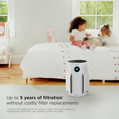 Home purifier with NeverChange HEPA air filter for multi-room powerful purification, filters smoke and captures 99.98% of particles and dust