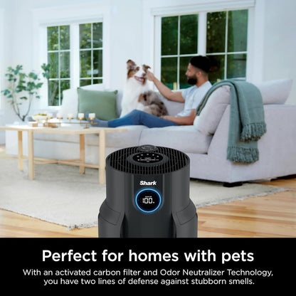 Home purifier with NeverChange HEPA air filter for multi-room powerful purification, filters smoke and captures 99.98% of particles and dust