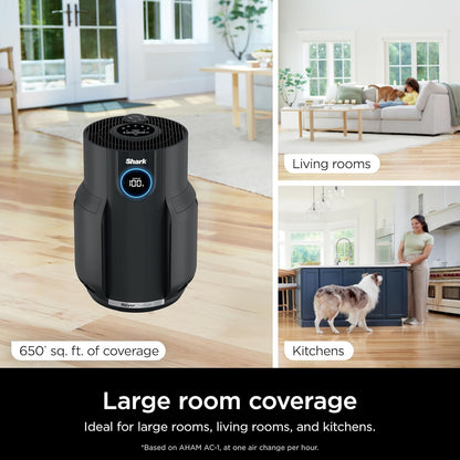 Home purifier with NeverChange HEPA air filter for multi-room powerful purification, filters smoke and captures 99.98% of particles and dust