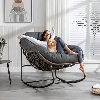 The Deep-Cushioned Magic of a Rocking Papasan Chair