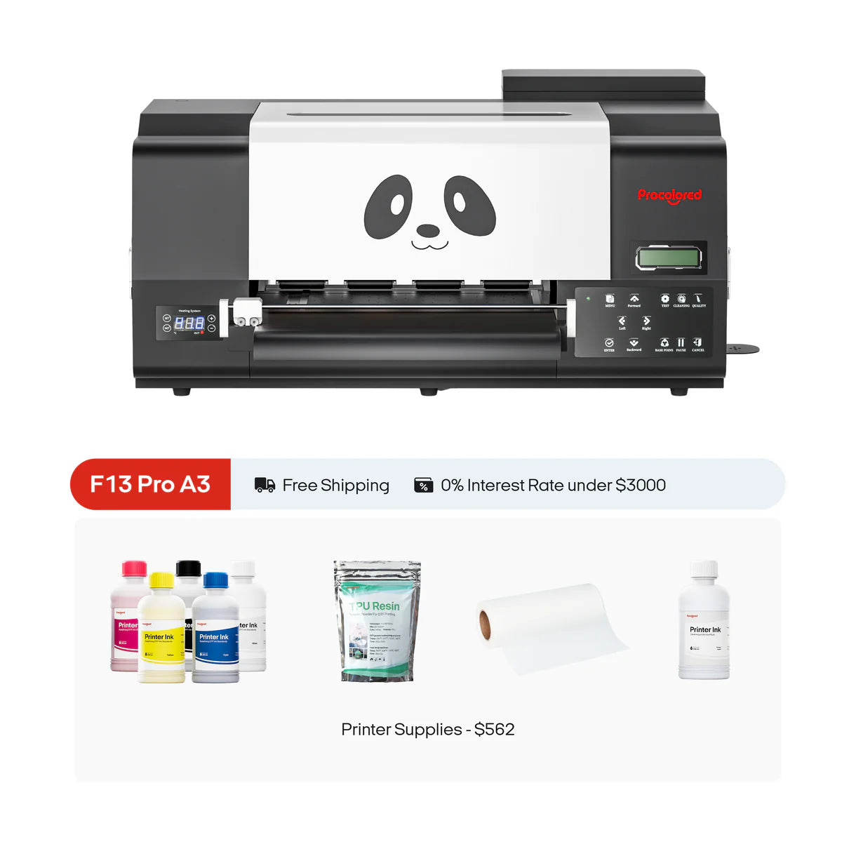 Procolored F13 Pro Panda DTF Printer 13" A3 Dual XP600